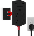 Black Pack of 2 Outlet Extender with 4 AC Outlets, 2 USB-A Ports, 20W Power Delivery O624
