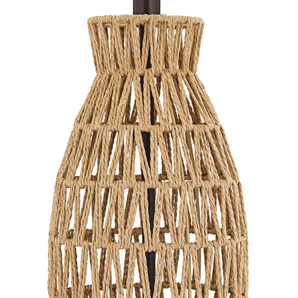 Set of 2 29" Tall Natural Rattan Wicker Table Lamps L890