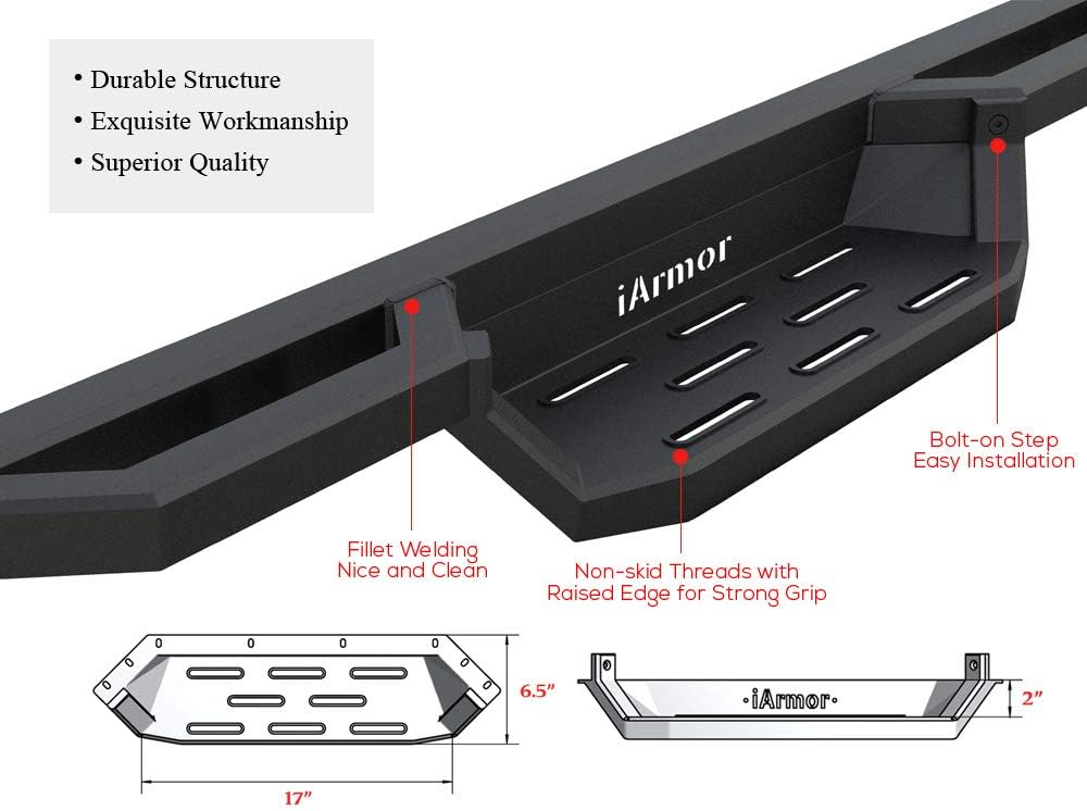 Drop Steps Running Boards Rocker Slider for Jeep Wrangler JL 2-Door Q9412