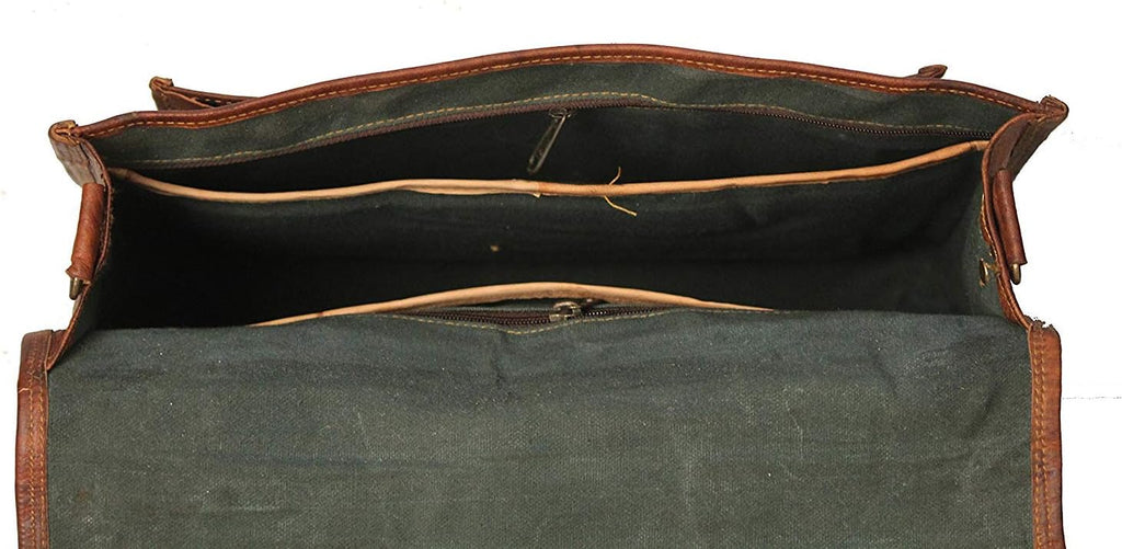 Distressed Leather Messenger Bag Satchel (13 X 18) H39350