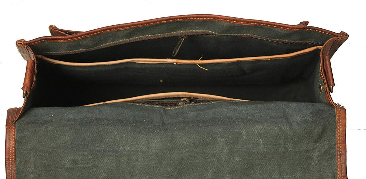 Distressed Leather Messenger Bag Satchel (13 X 18) H39350