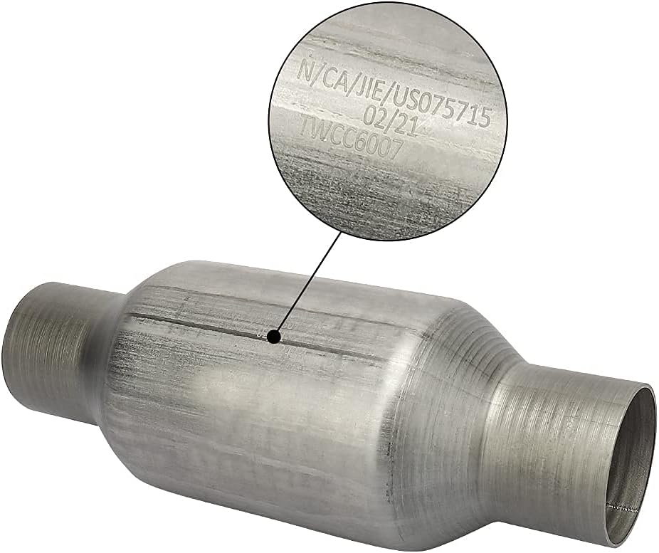 2.25" Inlet/Outlet Universal Catalytic Converter, High Flow Exhaust Pipe, Pack of 2 X485