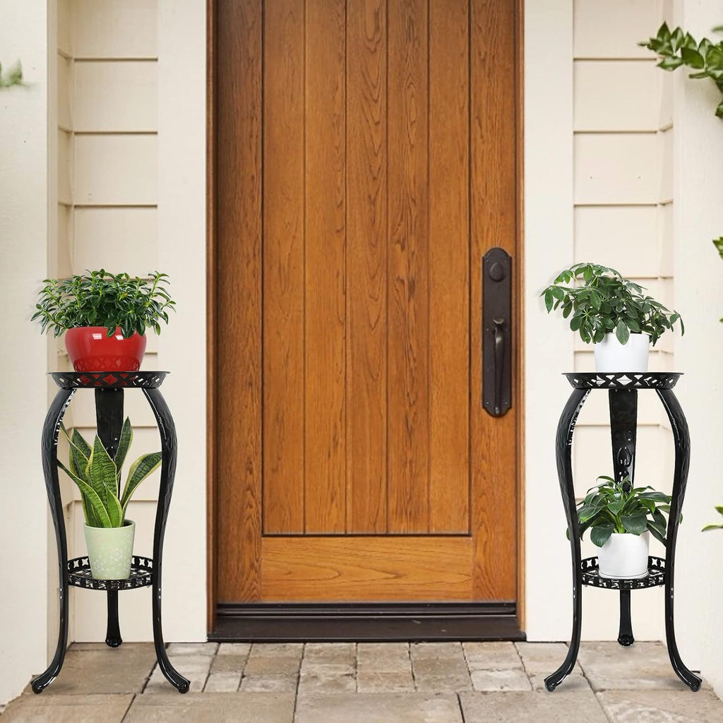 2-Pack Black Metal Plant Stand R195