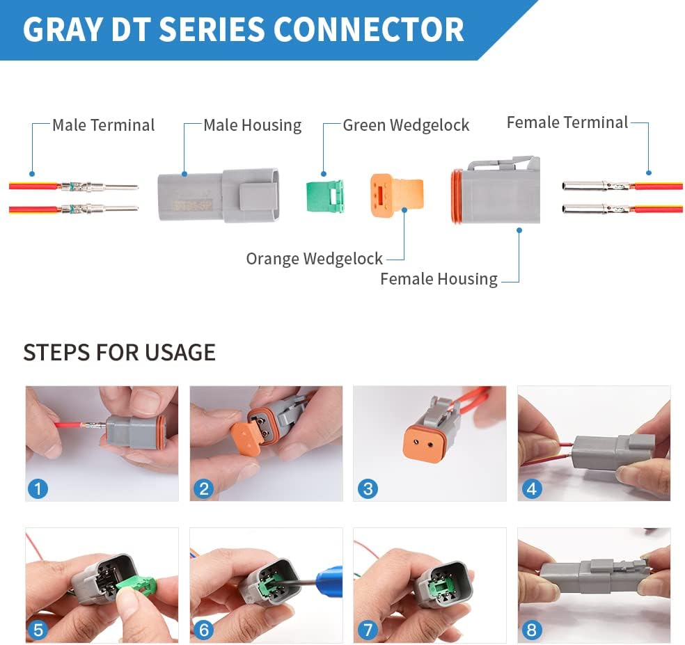 416PCS Waterproof Deutsch Connector Kit with Solid Contacts T6809