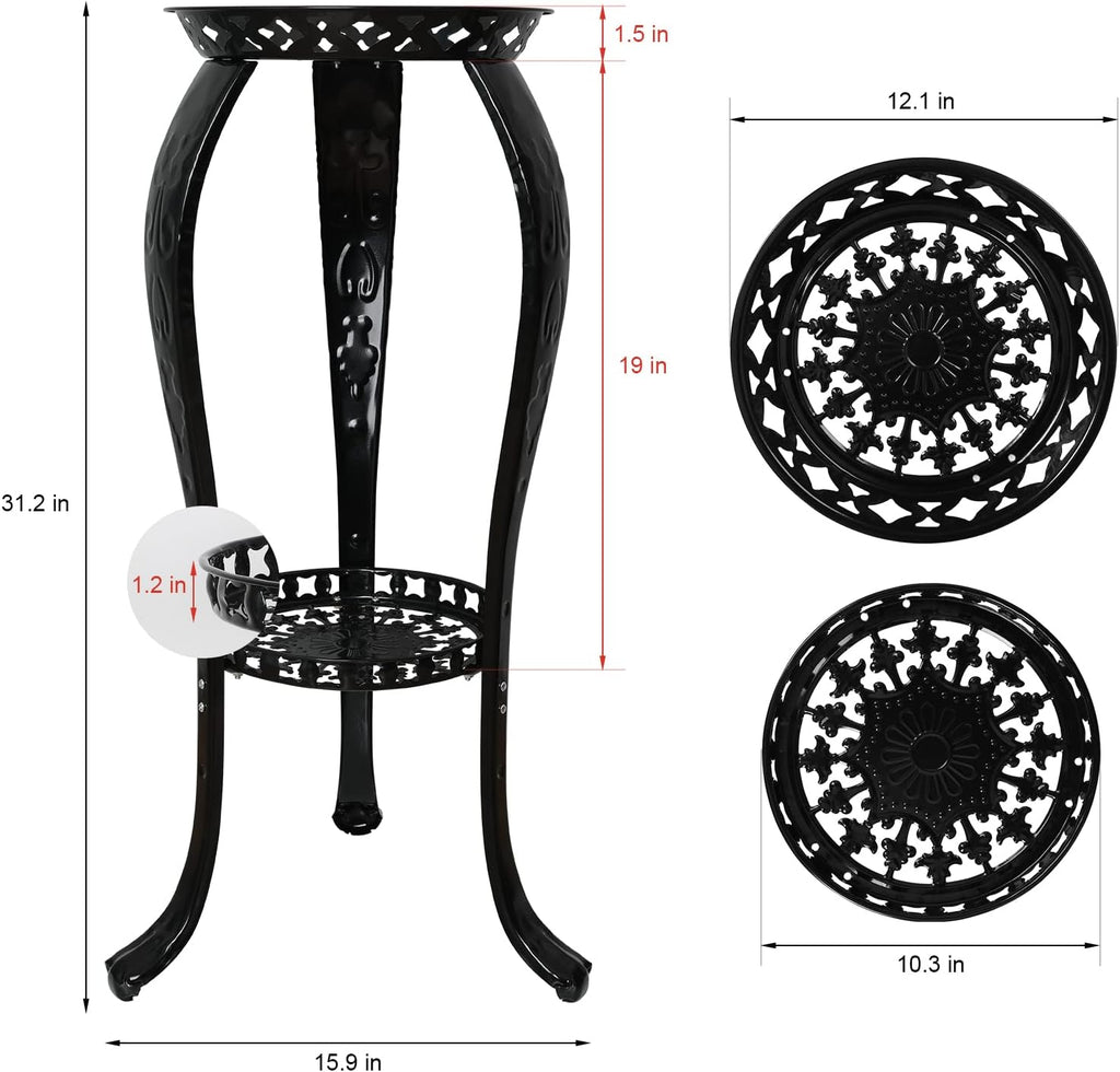 2-Pack Black Metal Plant Stand R195