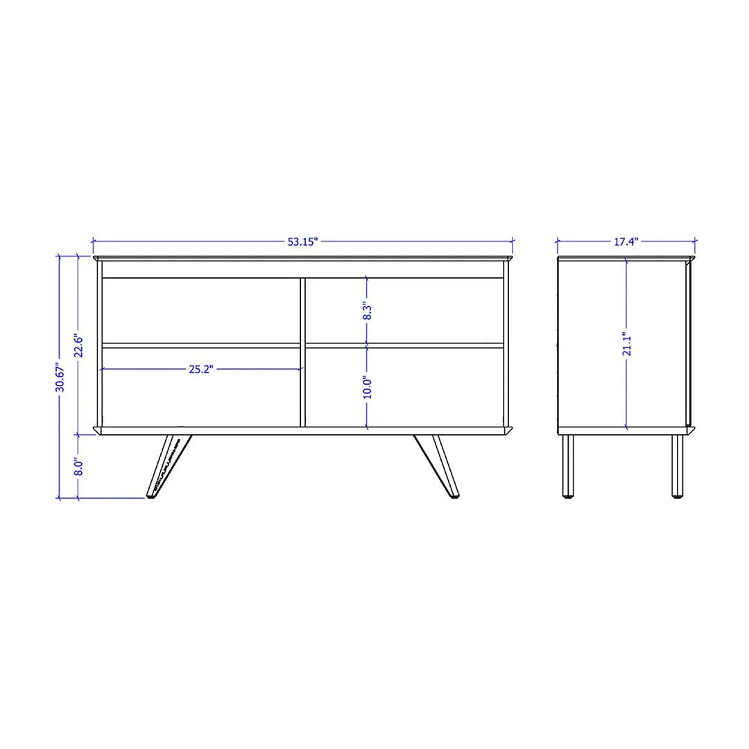 Black 4 Shelves Engineered Wood Sideboard H925