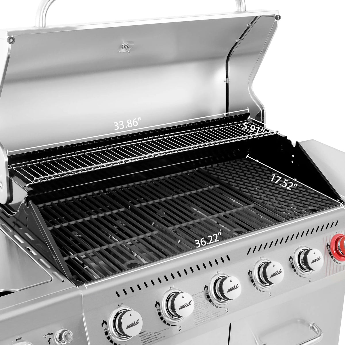 5-Burner Gas Grill with Rotisserie Kit E62097