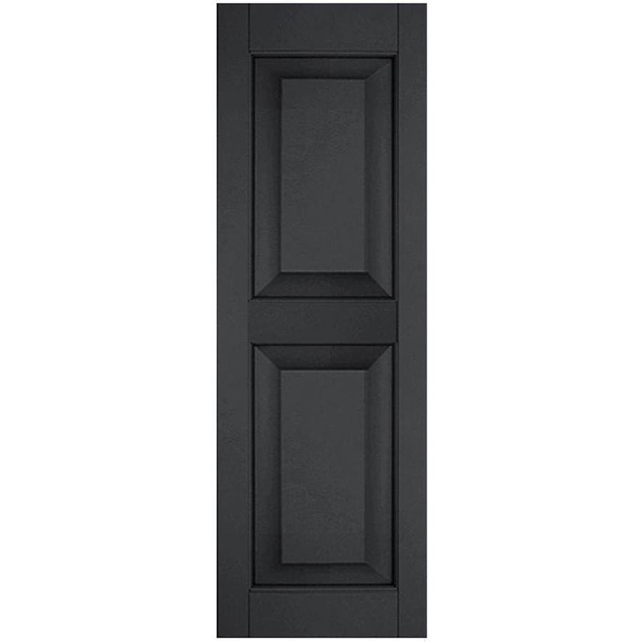 2-Pack 15-in W x 75-in H Black Raised Panel Wood Exterior Shutters L34702