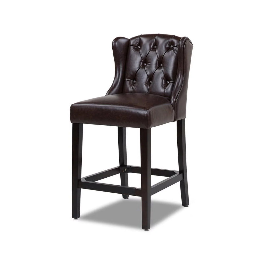 26" Tufted Faux Leather Bar Stool Set of 3 X838