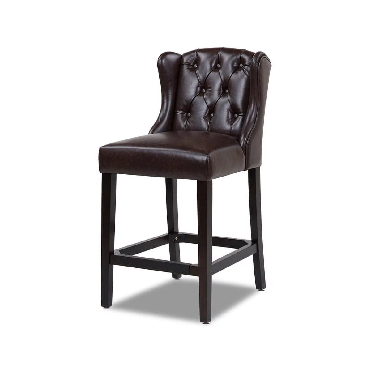 26" Tufted Faux Leather Bar Stool Set of 3 X838