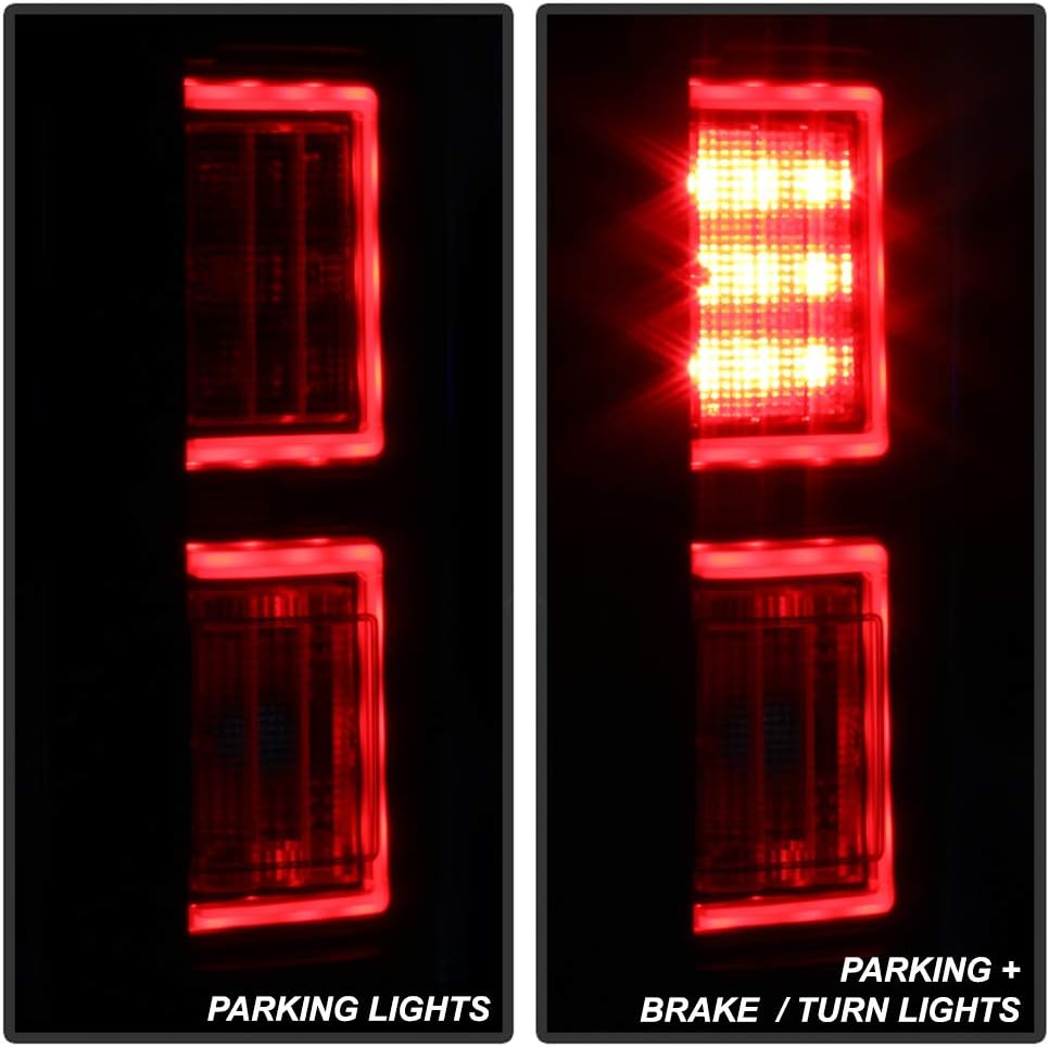 Black Smoked LED Tube Tail Lights for Ford F150 Pickup O7958