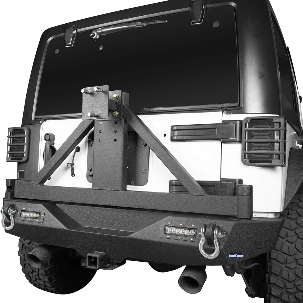 Steel Rear Bumper with Spare Tire Carrier & Hitch Receiver L155724