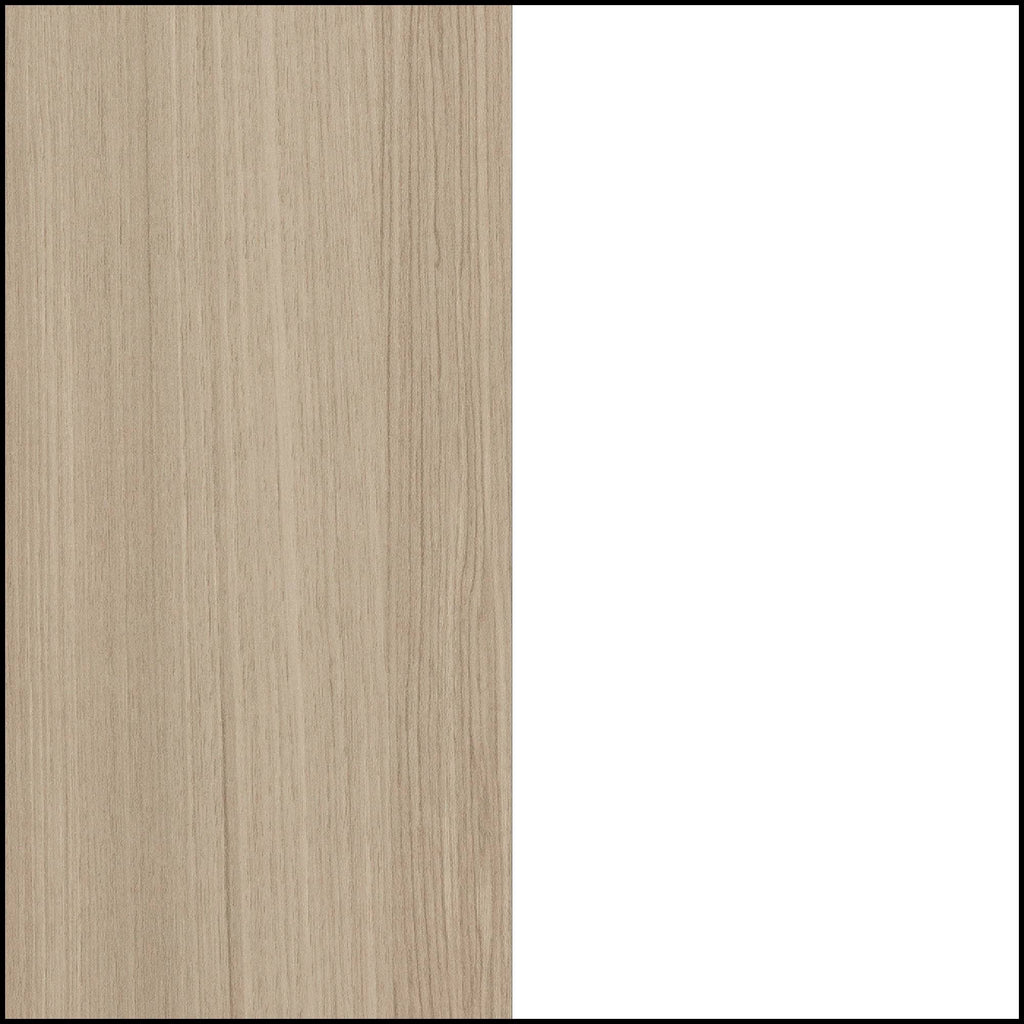 Full Soft Elm and Pure White Bed X143