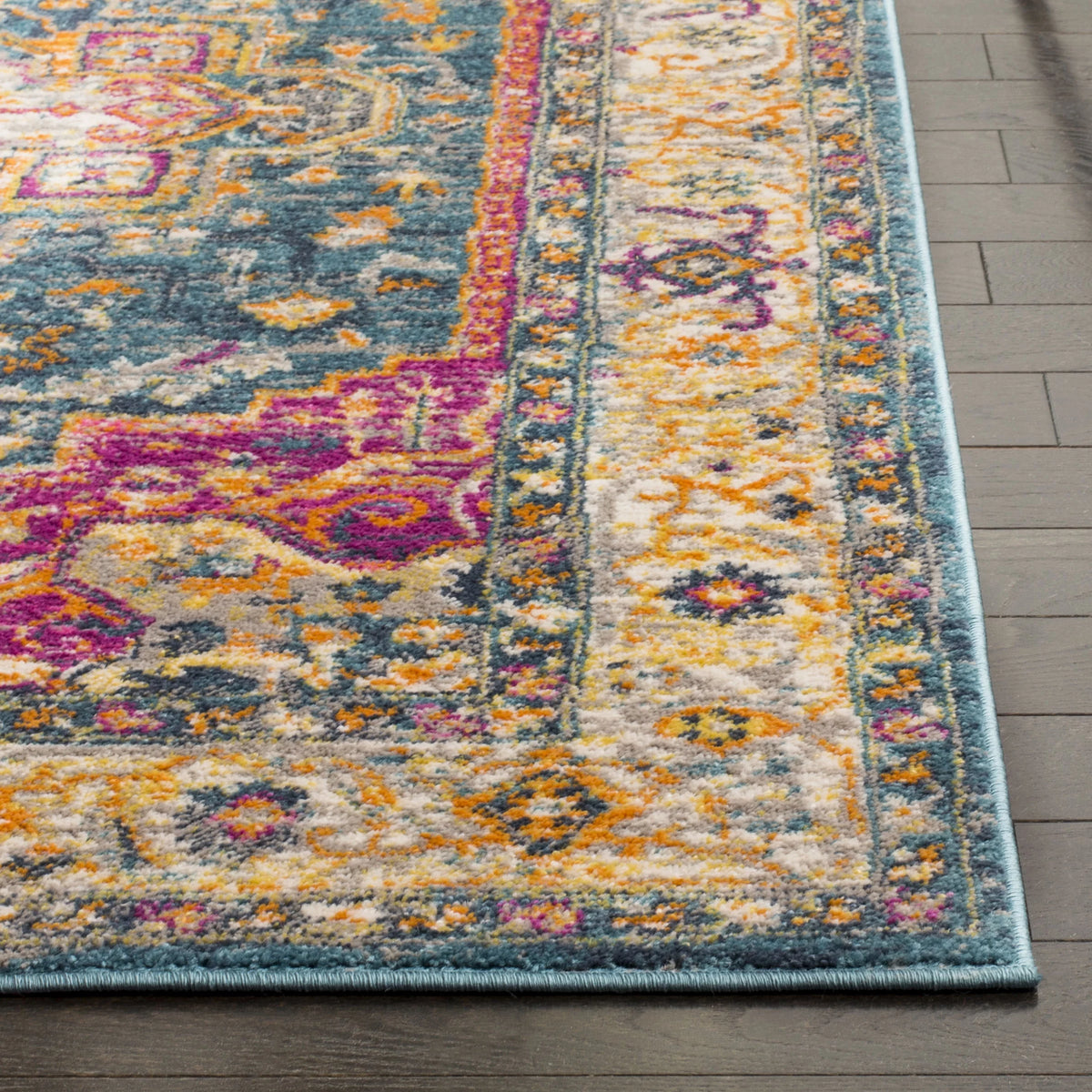 Blue Multi Floral Runner Rug 2'3" x 10' Y37534