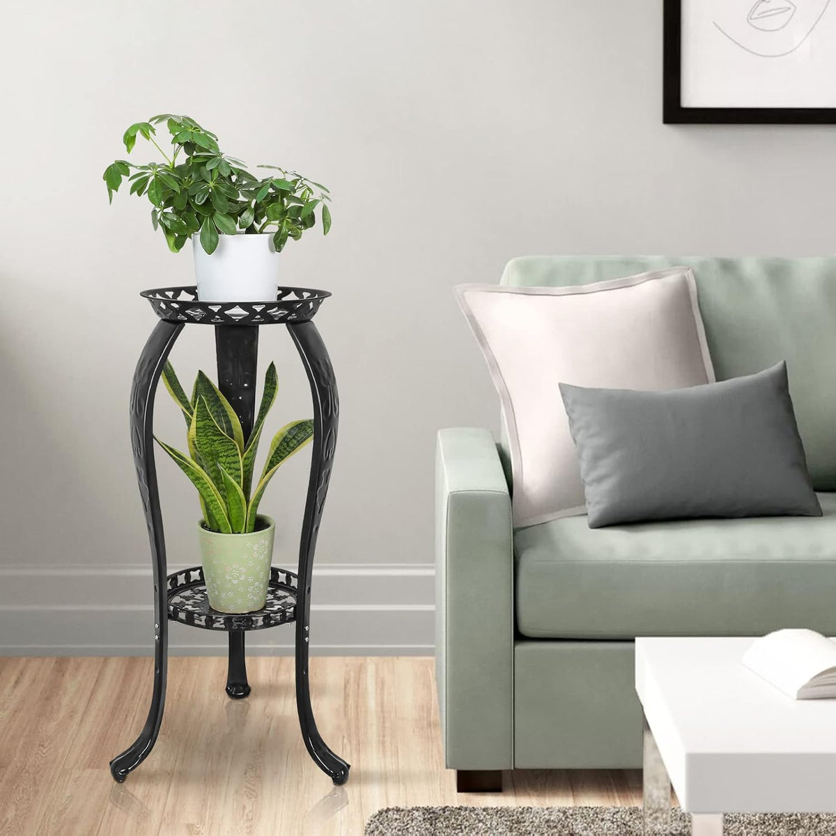 2-Pack Black Metal Plant Stand R195