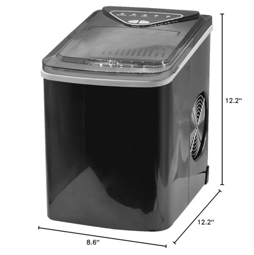 Black Countertop Ice Maker with Scoop and Basket T7994