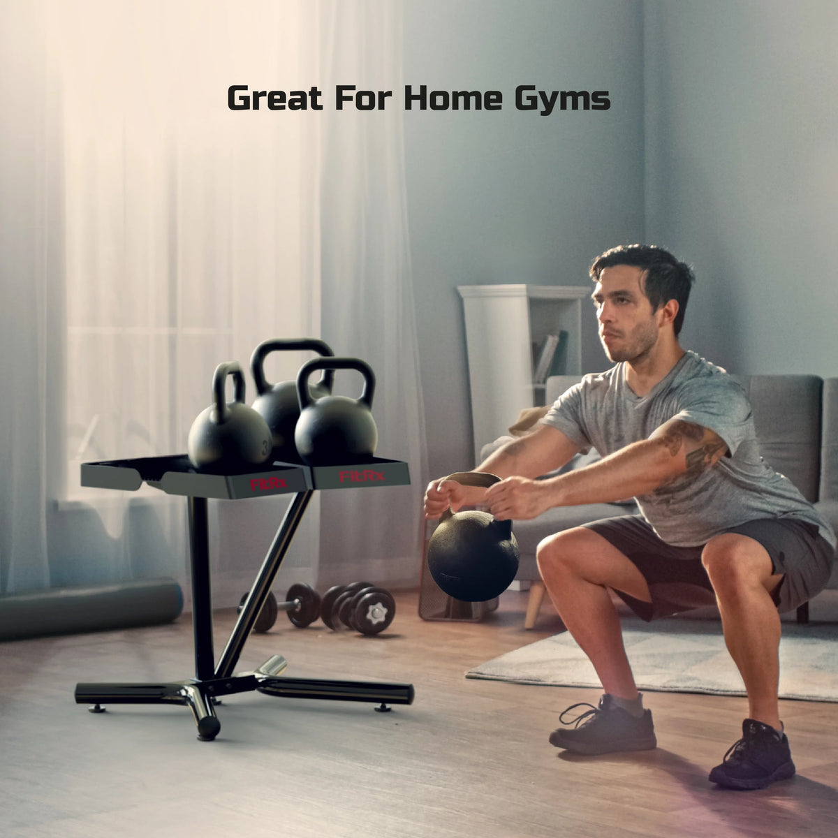 Dumbbell and Kettlebell Weight Rack Stand Y7861
