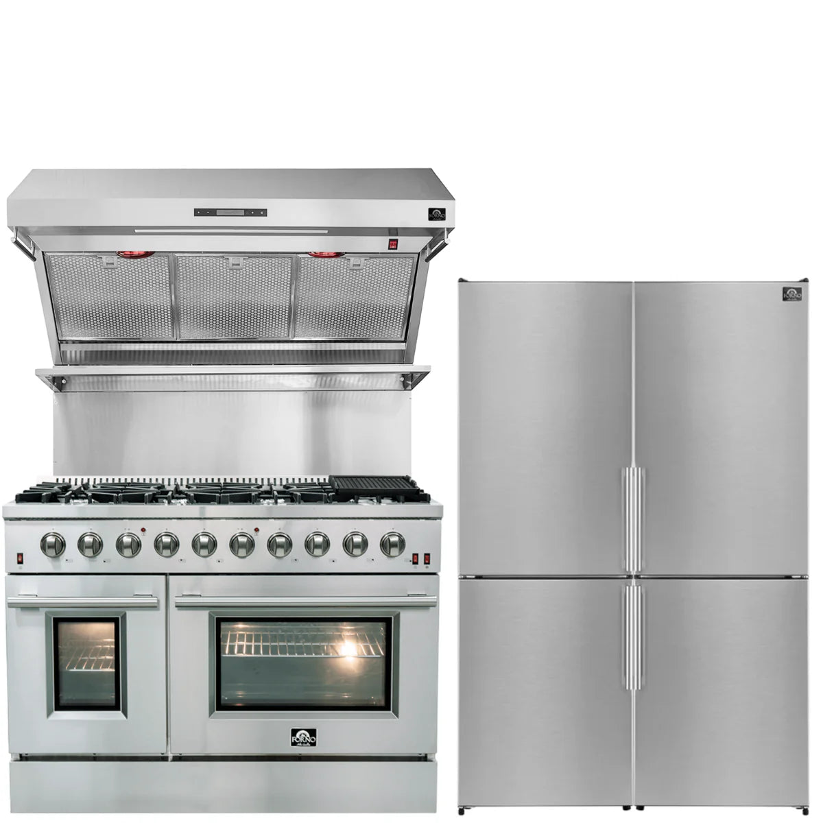 48 Gas Range, Range Hood, Refrigerator Appliance Package Q349