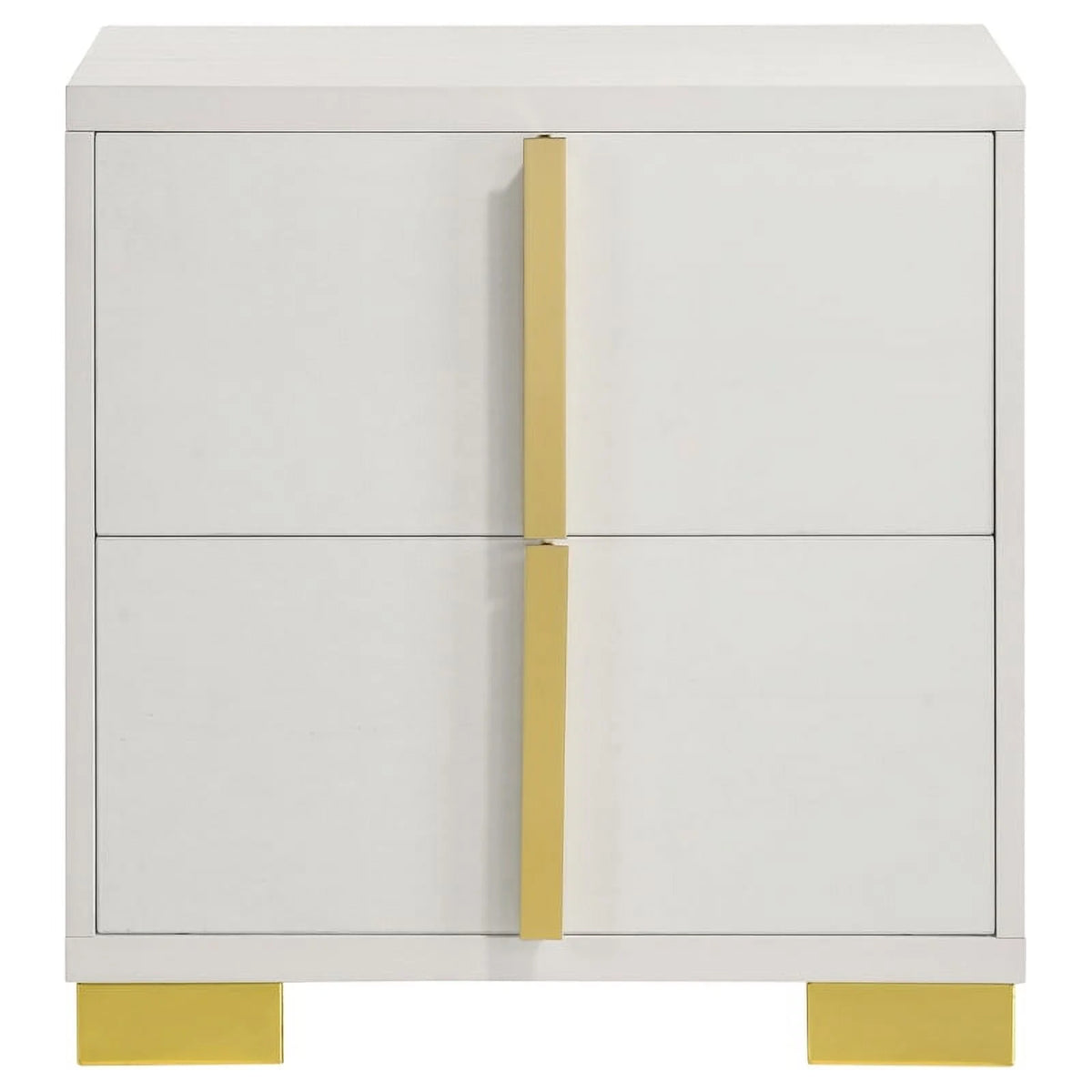 5-piece Contemporary Wood Queen Bedroom Set White and Gold G444
