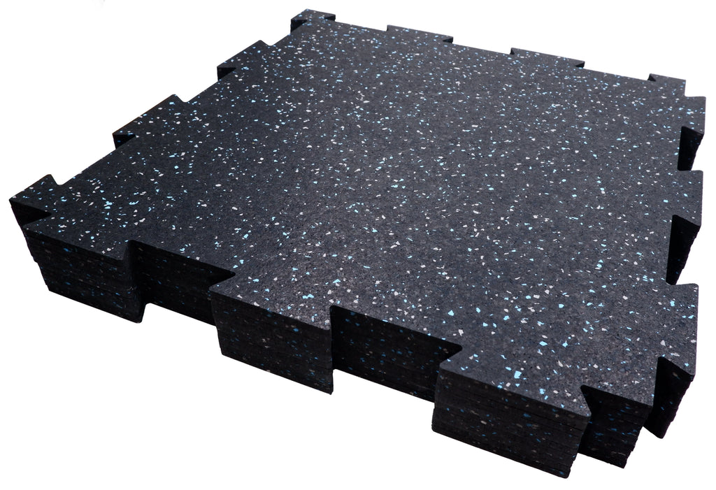 19 x 19 x 6mm Fitness Rubber Tiles, 23.5 SF, Grey, 10 Piece N746989