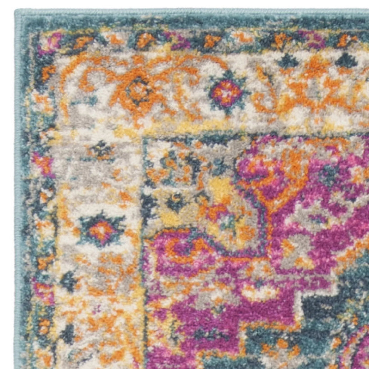 Blue Multi Floral Runner Rug 2'3" x 10' Y37534