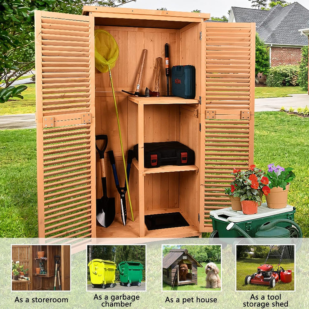 63 Outdoor Fir Wood Storage Shed C129