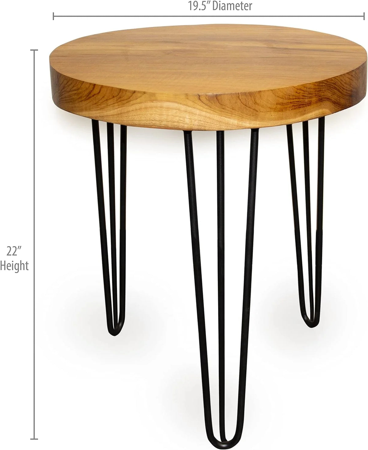 Round Teak Wood Accent End Table S28392