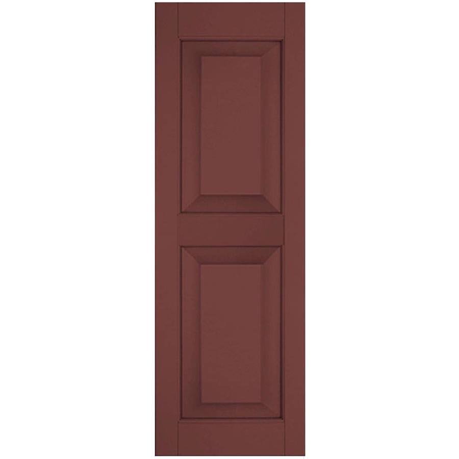 Cottage Red Western Red Cedar Raised Panel Shutters Pair J5455
