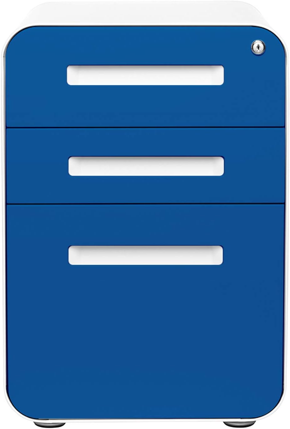 3-Drawer Mobile File Cabinet Blue Faceplate Z7735