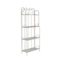 Gray Wood and Iron Four-Tier Bookshelf F80023
