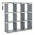 9 Cube Gray Storage Shelves Bookshelf Organizer Rack Cabinet B35124