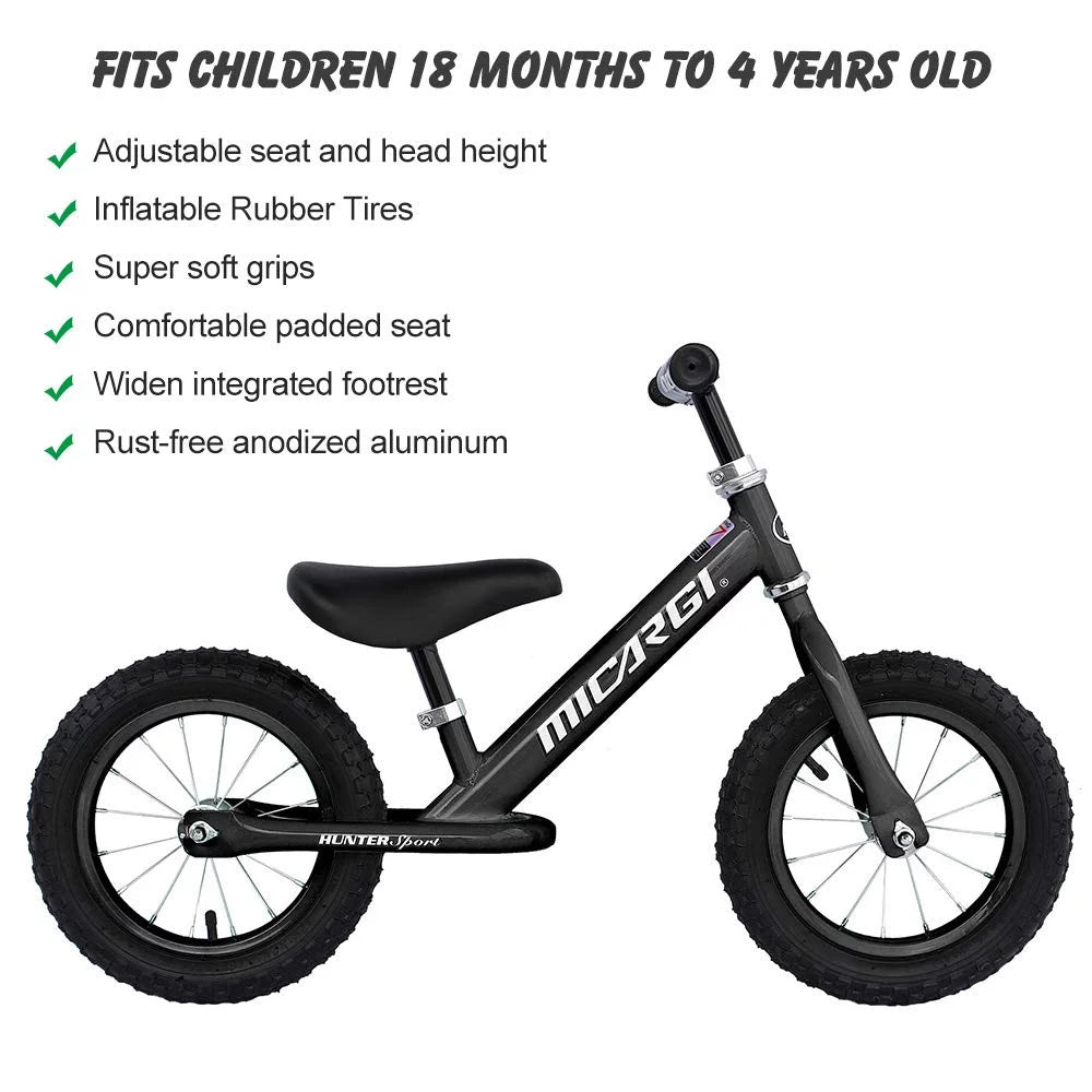 12 No-Pedal Steel Frame Balance Bike with Air Tire F796