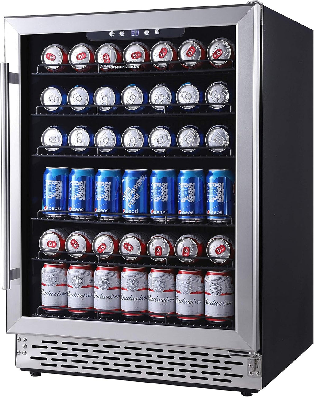 96 Can Compressor Beverage Cooler Stainless Steel Glass Door U5690