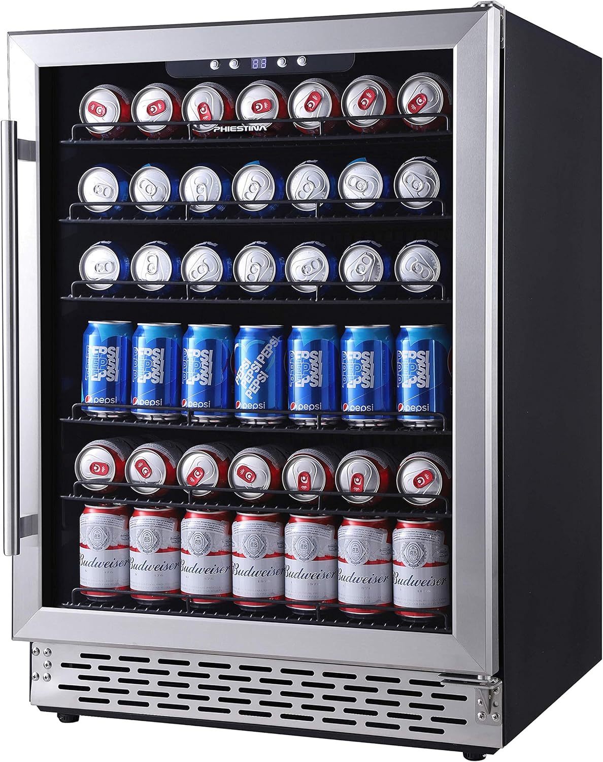 96 Can Compressor Beverage Cooler Stainless Steel Glass Door U5690