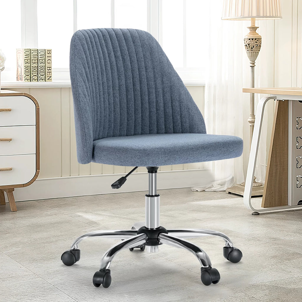 Green Twill Fabric Adjustable Swivel Armless Desk Chair K310