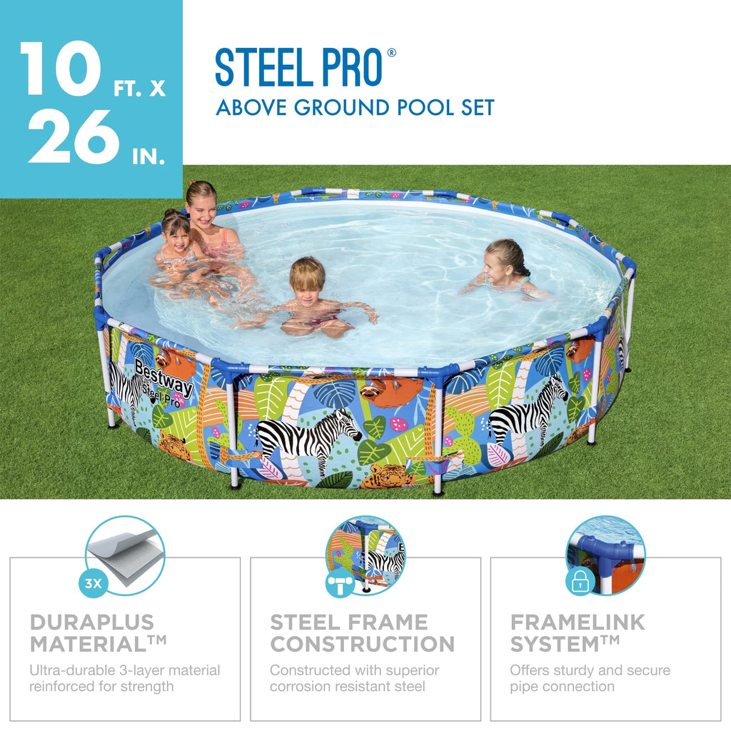 10 ft. x 26 in. Round Metal Frame Above Ground Pool E583490