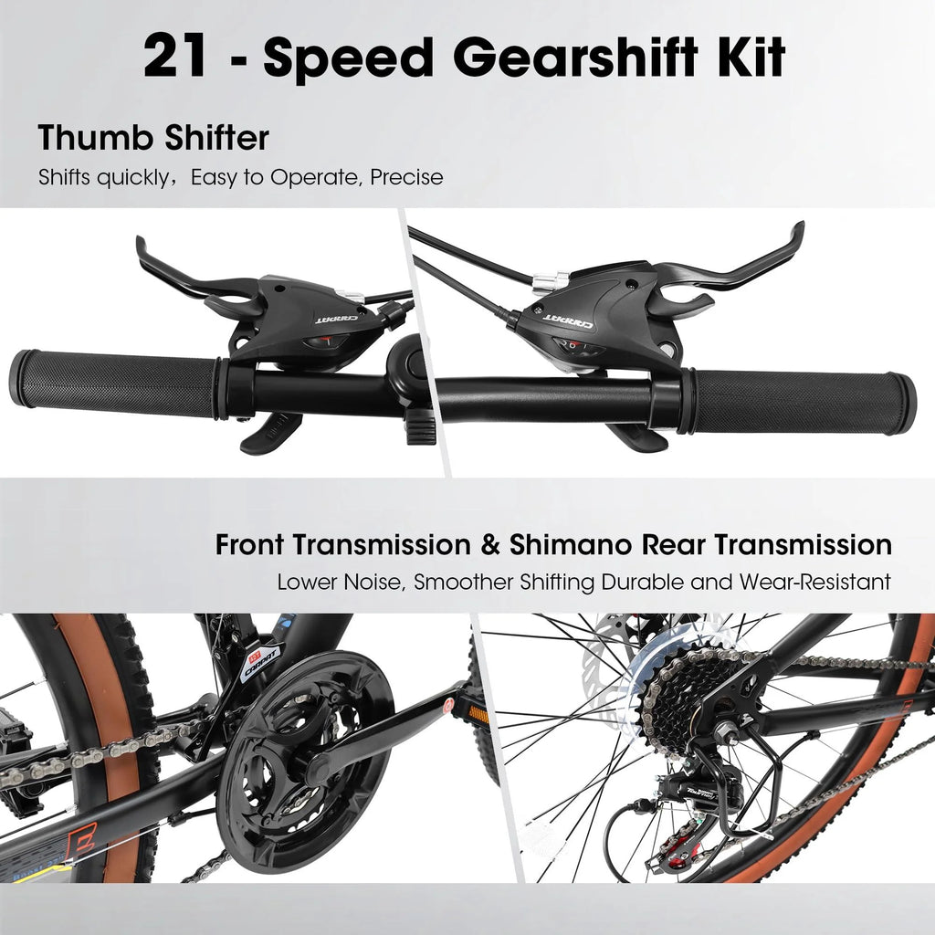 27.5 Inch 21 Speed Carbon Steel Mountain Bike D8342