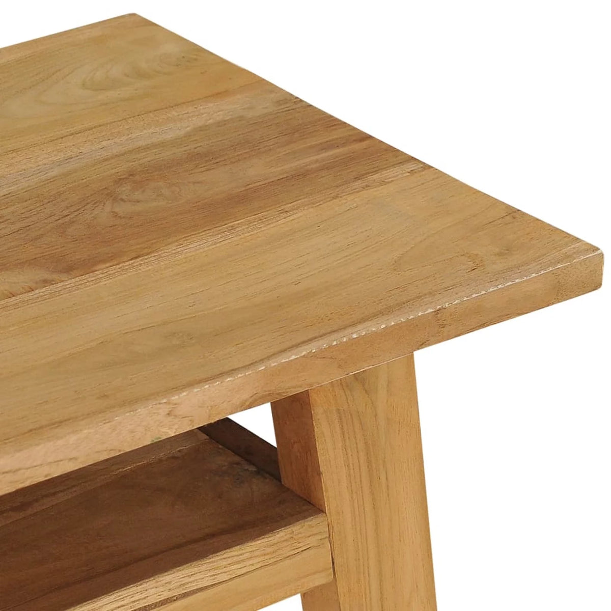Teak Wood Console Table with 3 Open Shelves Z346907