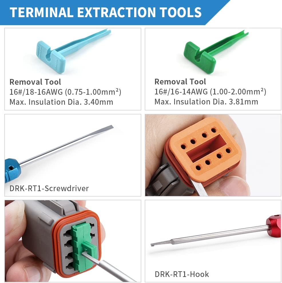 416PCS Waterproof Deutsch Connector Kit with Solid Contacts T6809