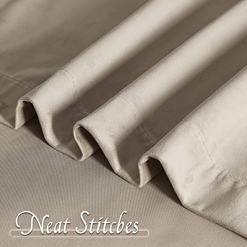Grey Velvet Curtains 108 inch, 2 Pcs B40632