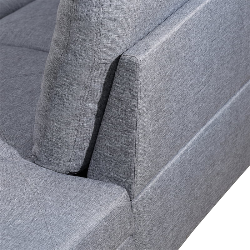 Microfiber Fabric Right Facing Sectional Grey T23621