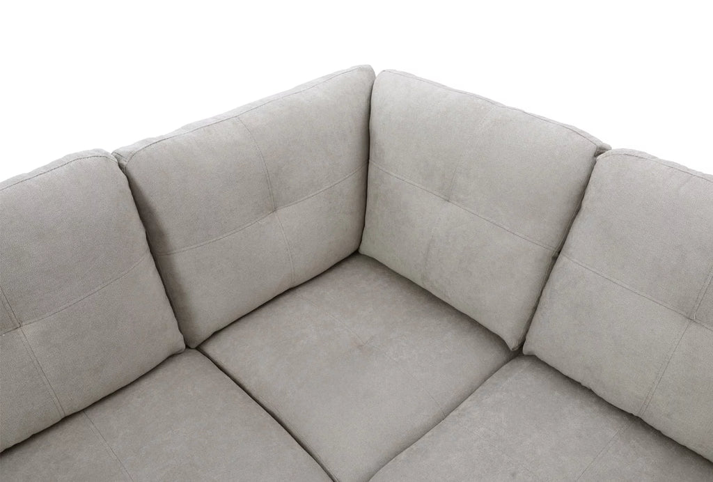 2 Pieces Grey L Shaped Sectional Sofa with Chaise X798193