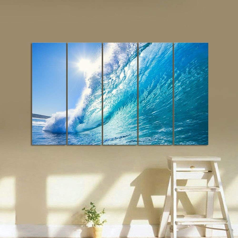 5 Piece Framed Giclee Canvas Prints Seascape Artwork E212
