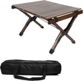 Portable Folding Wooden Camping Table with Carry Bag U573216