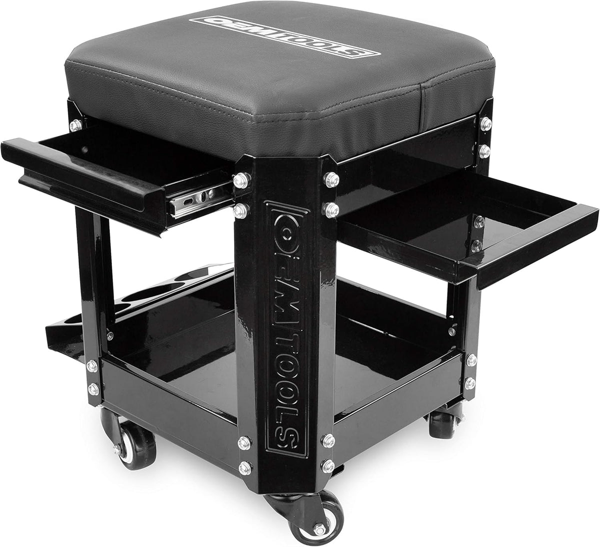 Green Rolling Workshop Mechanics Creeper Seat with 2 Tool Storage Drawers E61694
