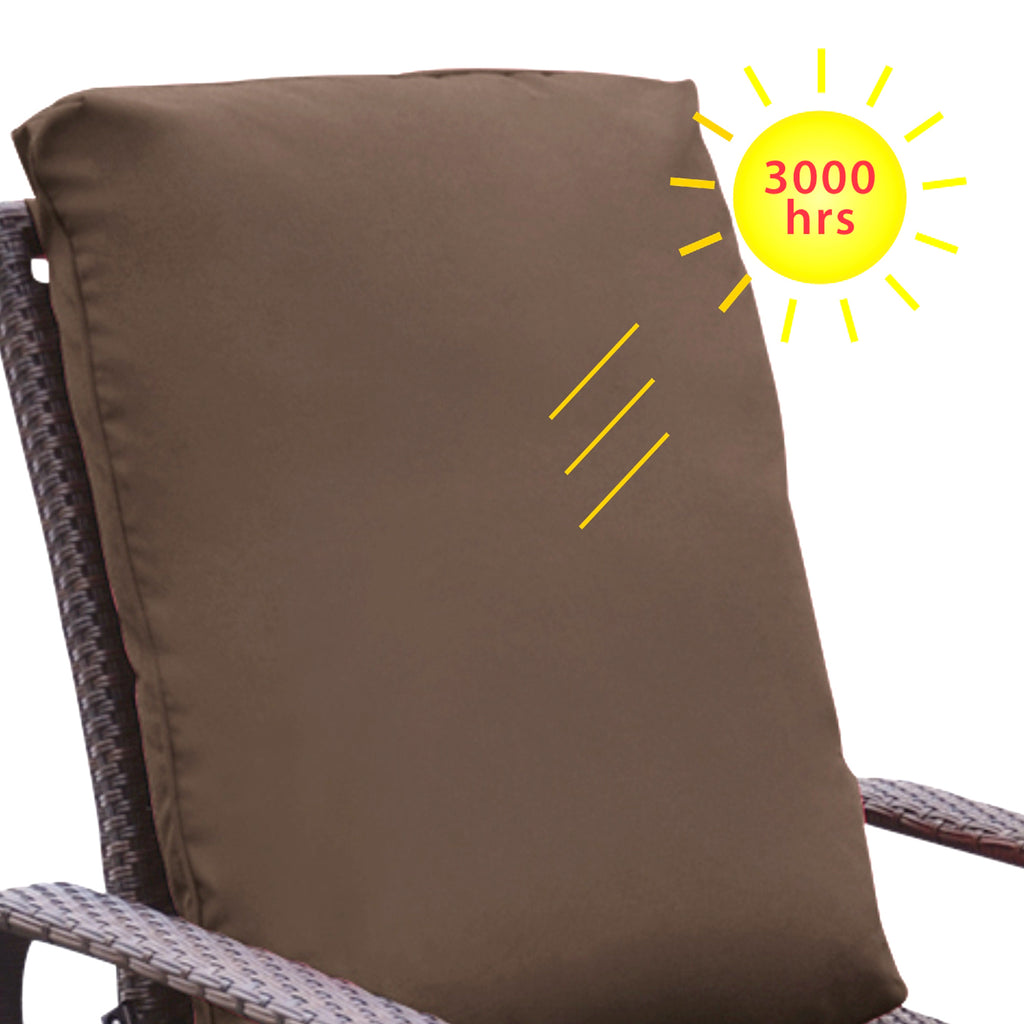 Brown Waterproof Outdoor Recliner Replacement Cushion F7205