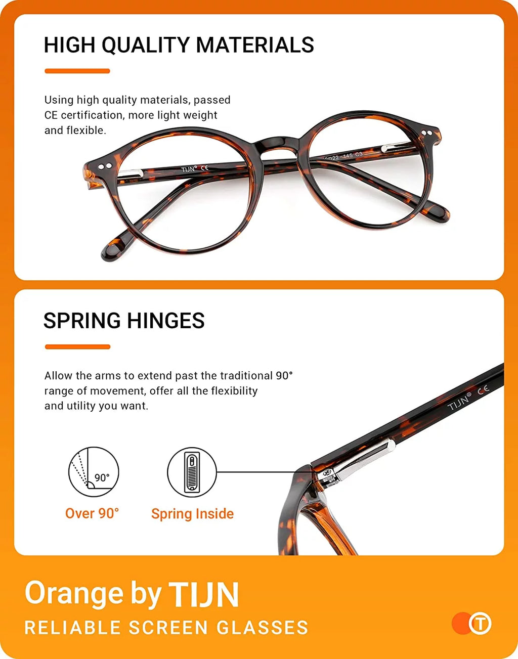 Blue Light Blocking Glasses Thick Round Rim Frame Eyeglasses N5706