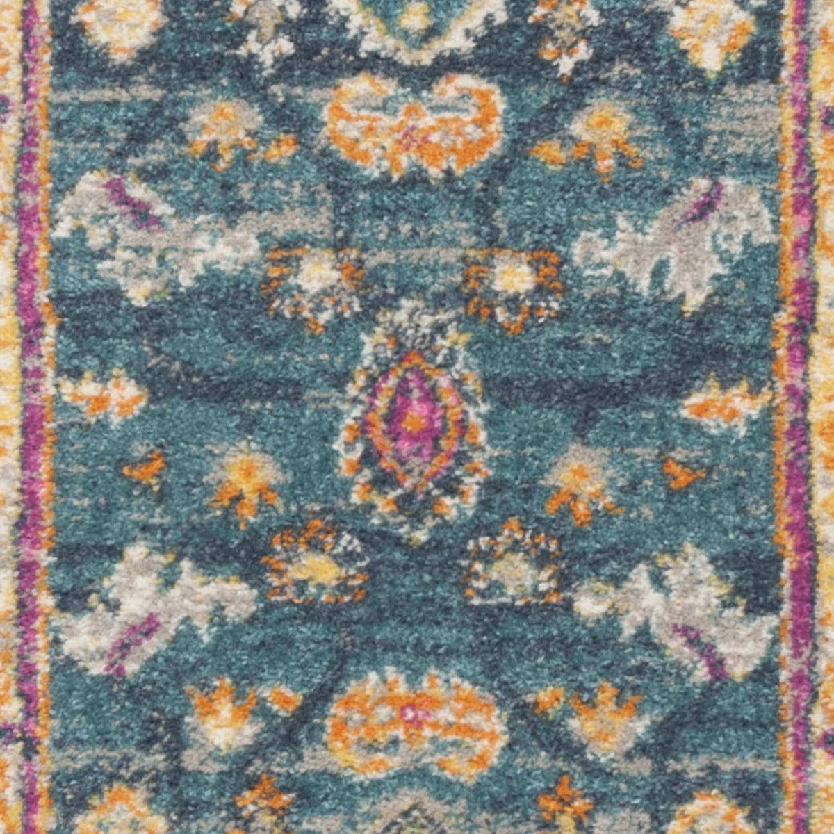 Blue Multi Floral Runner Rug 2'3" x 10' Y37534