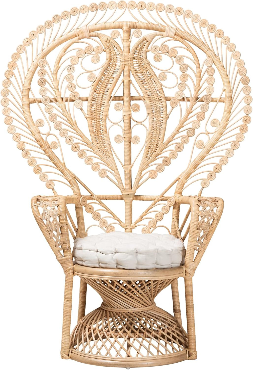 Oversized Natural Rattan Peacock Chair H9434