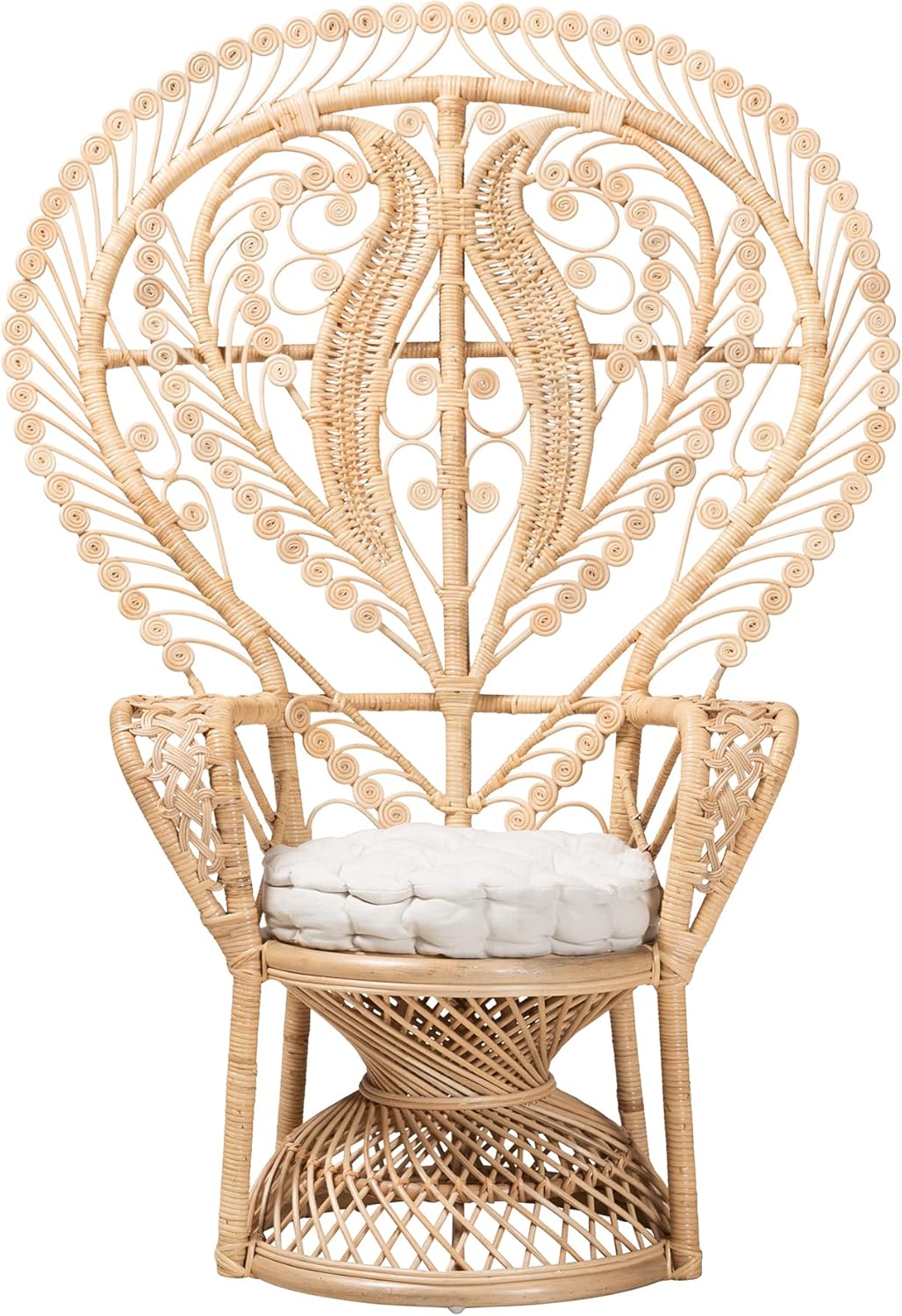 Oversized Natural Rattan Peacock Chair H9434
